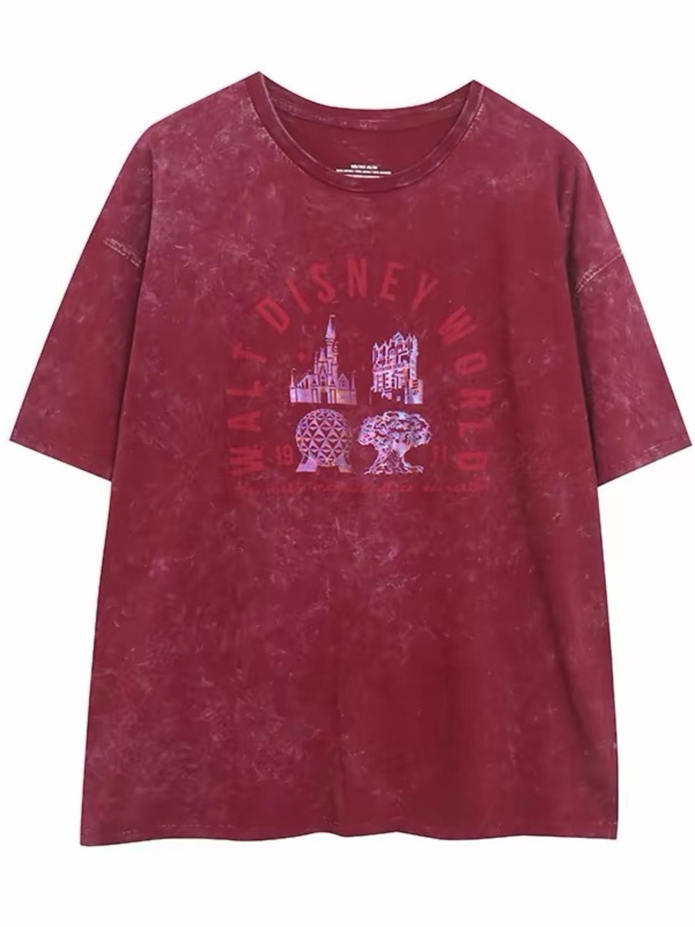Nwt 2026 Walt Disney World 4 Parks Most Magical Place Acid Wash maroon T-Shirt